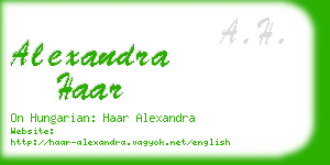 alexandra haar business card